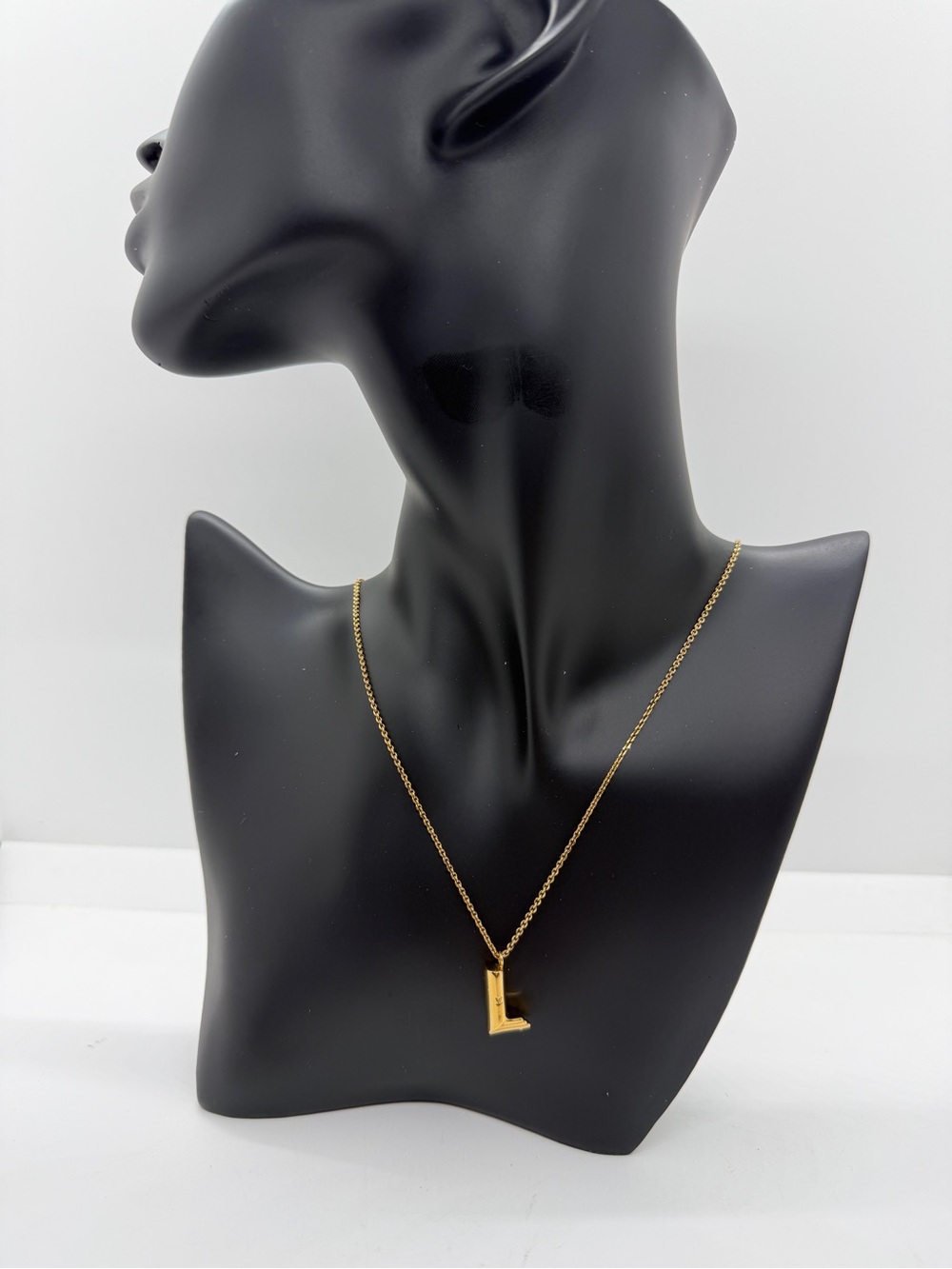 Authentic Louis Vuitton Essential “L” Necklace in Gold